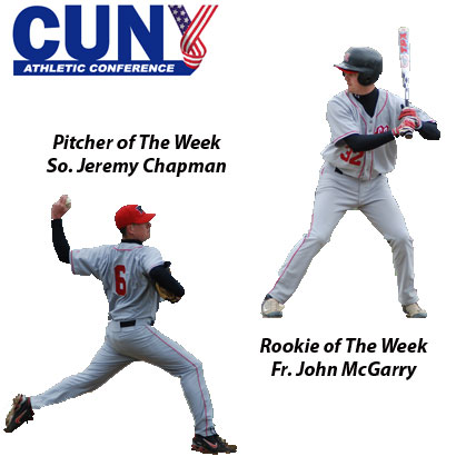 CHAPMAN AND MCGARRY NAMED CUNYAC PLAYERS OF THE WEEK