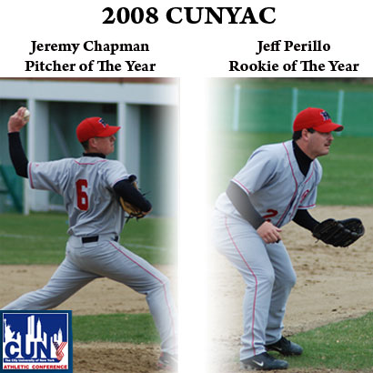 CHAPMAN AND PERILLO TOP LEAGUE BEST OF THE YEAR LIST IN CUNYAC BASEBALL