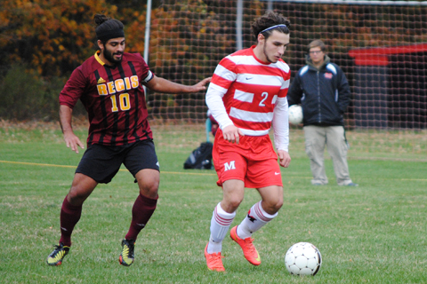 Men's Soccer Knocked Out of NECC Championship in Final Minute