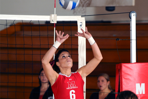 Volleyball Edges Saint Joseph in Five Sets