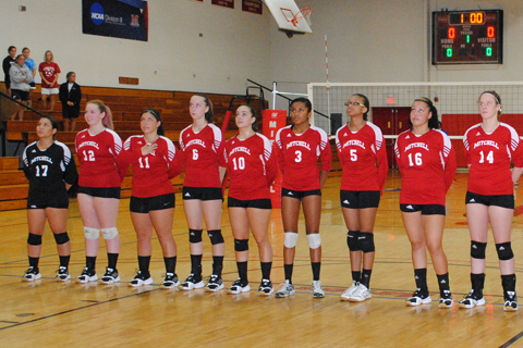 Volleyball Tops Curry in Four Sets
