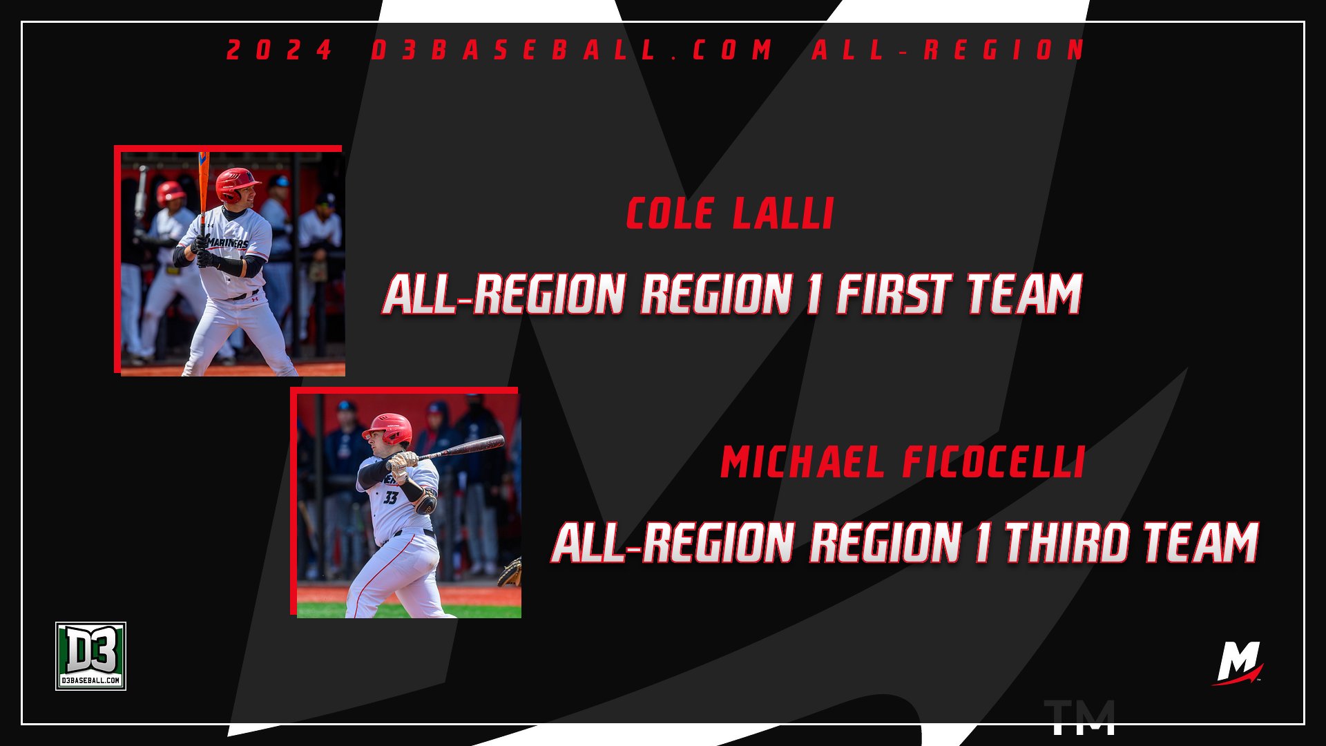 Lalli &amp; Ficocelli Earn All-Region Honors from D3baseball.com