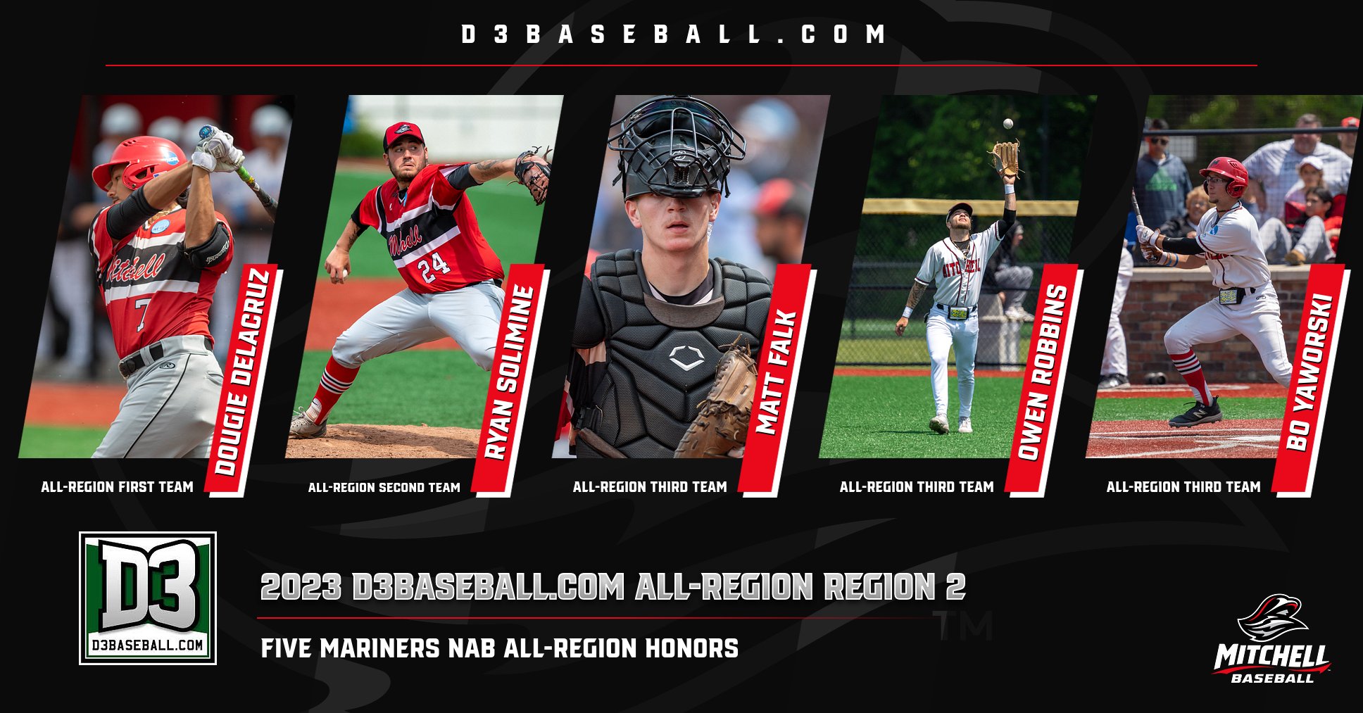 Five Mariners Earn All-Region Honors from D3baseball.com